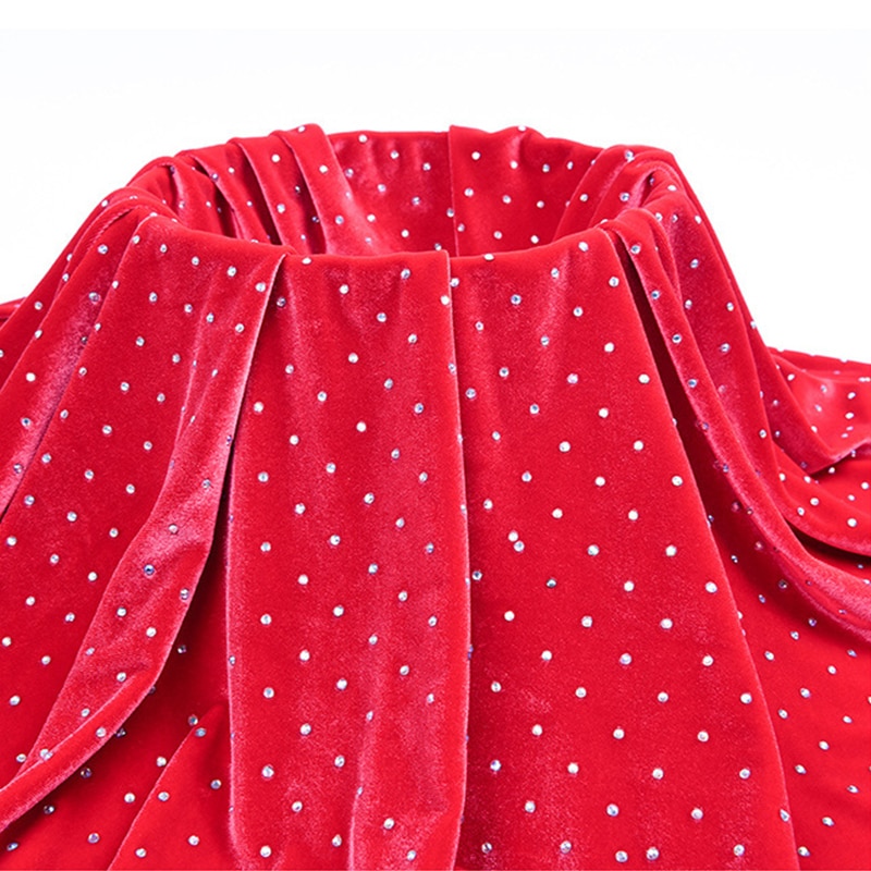 verrotten Korea Samt Stoff Tuch Stoff für strecken Samt Kleid Mit Steinen Diamant Dancewear Kostüm Kleidung Luxus (STEIN S)