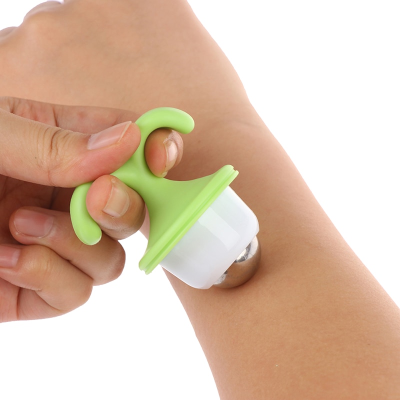 Nette Mini Topfpflanze Förmigen Rolle Ball Massagegerät Handheld Körper Manuelle Massagegerät Perle Entspannung Hals Fuß Facelifting Schönheit Werkzeug