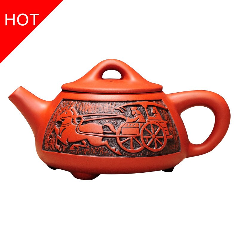 Lila Tonne teekanne, Traditionelle Chinesische Tee topf Drache und Phönix Tee wasserkocher Prämie Tee, lila Tonne Tee-einstellen