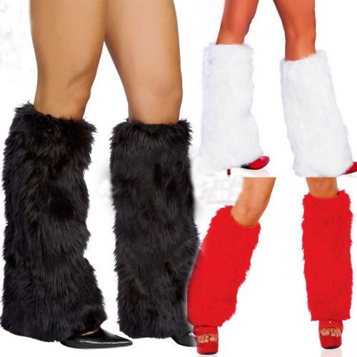 Frauen Feste Winter Pelzigen Faux Pelz Trimmt Beinlinge Weibliche Manschetten Deckel Stiefel Socken Abdeckung