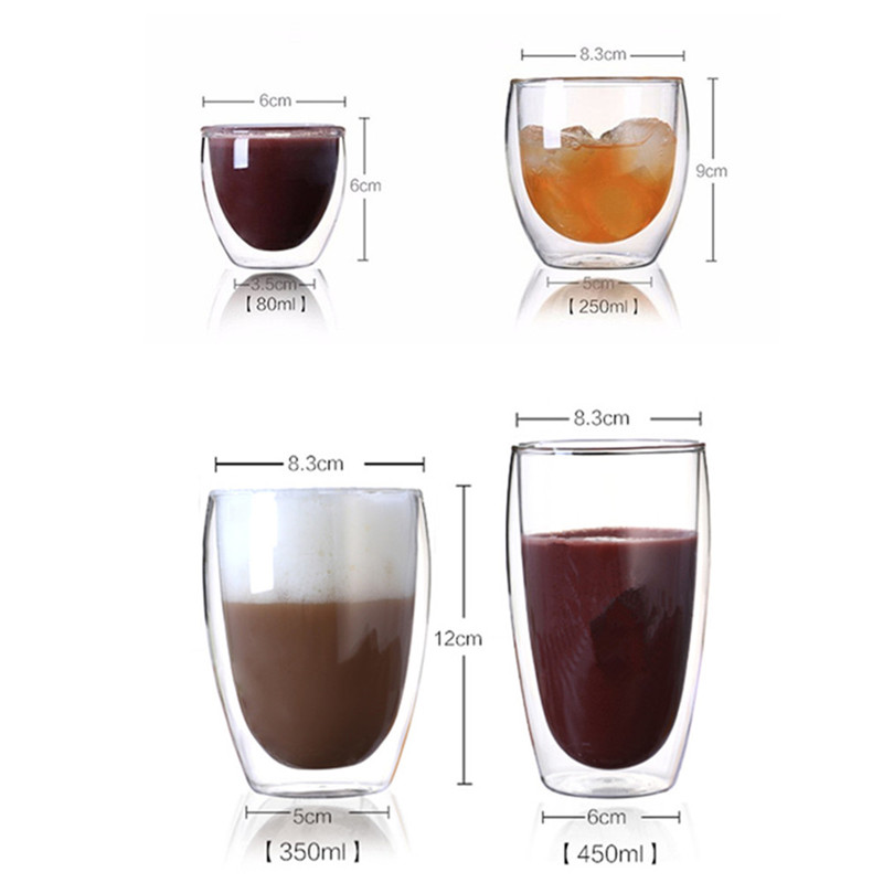 1 Stck Doppel Zauberstab Glas Tasse Wärme-Besteändig Tee Kaffee Tasse Handgemachte Kreative Bahre Becher Tee Glas Whiskey Glas tassen Getränk