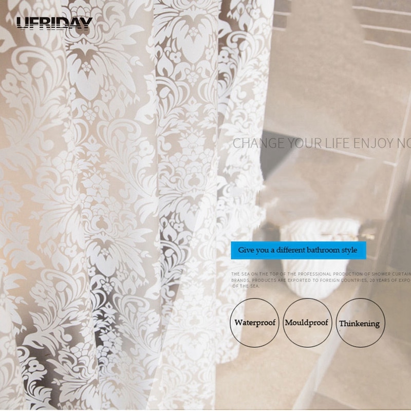 UFRIDAY Damast Blumen Dusche Vorhang PEVA Schlecht Vorhänge Dick Polyester Schmetterling Schlecht Vorhang Wasserdichte Mouldproof Cortina