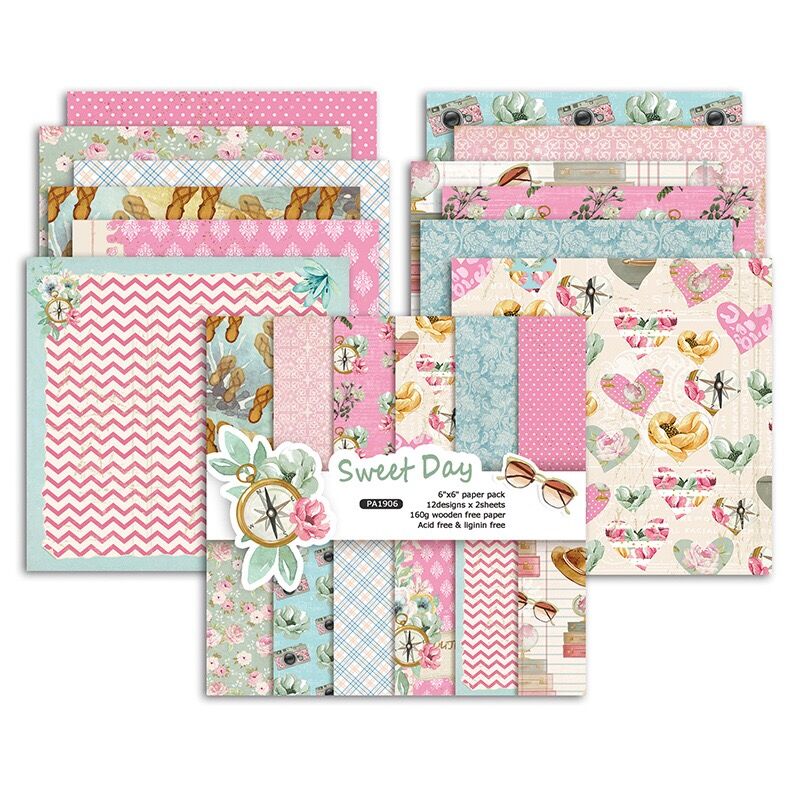 24 blätter süße Schild Scrapbooking Pads Papier Origami Kunst Hintergrund Papier Karte, sterben DIY Sammelalbum Papier Handwerk C1028