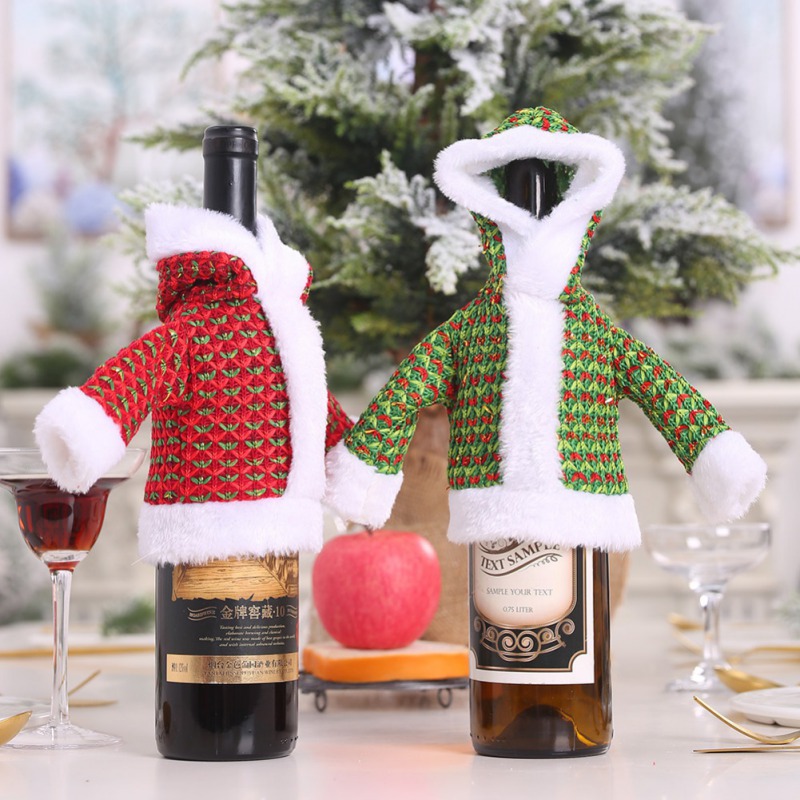 Weihnachten Wein Flasche Abdeckung Neue Jahr der Rotwein Flasche Kleidung Weihnachten Party Tisch Dekoration ist hingefallen Wein Flaschen wickeln Ornament