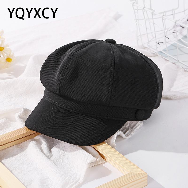 Baskenmütze Hütte Frauen Einfarbig Achteckige Zeitungsjunge Mütze Hütte Einfache Koreanische Maler Kappe Frühling Herbst Beiläufige Kappe Frauen Gorro Neue
