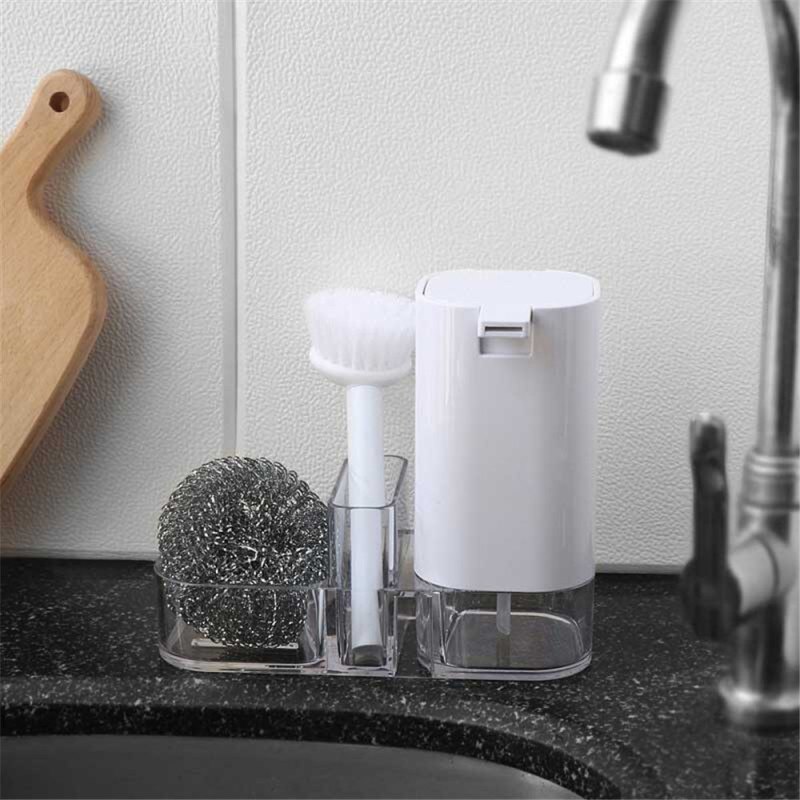 4 stücke Edelstahl Draht Ball Pinsel Griff Waschen Pinsel Waschmittel Spender Pumpe Flaschen Haushalt Küche Reinigung Werkzeug einstellen