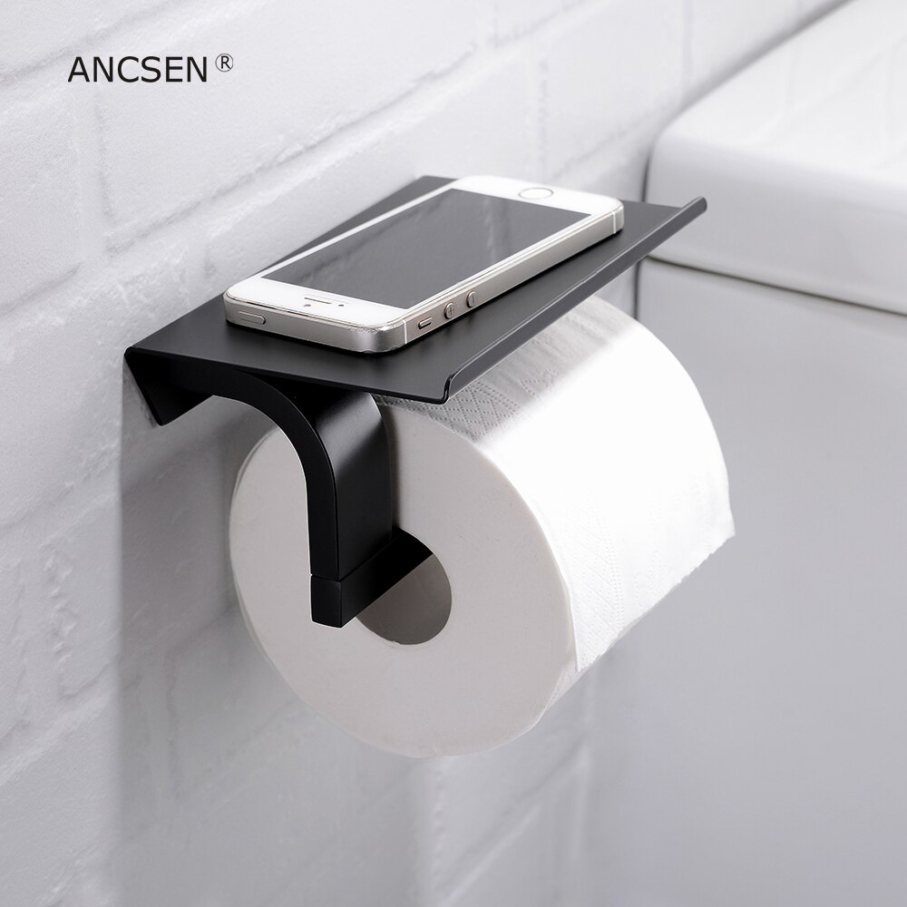 matt Schwarz Wc Papier Halfter Sanitär Papier Rollen Halfter Papier Handtuch Halfter praktisch Badezimmer Multi-funktion verwöhnen