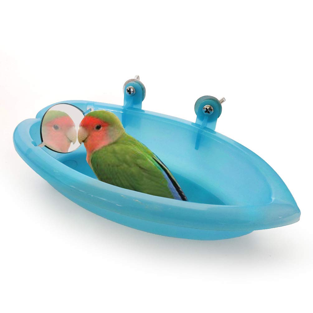 Vogel Schlecht mit Spiegel Tragbare Badezimmer Papagei Baden Badewanne Dusche Badewanne für Sittich Nymphensittich Conure Wellensittich