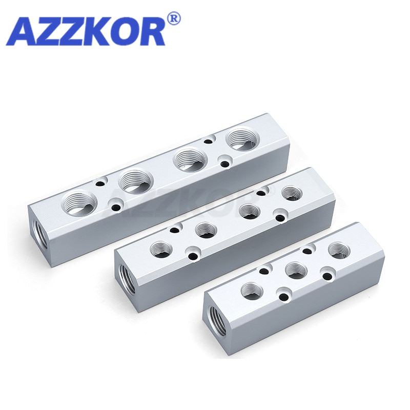 Pneumatische Luft Auspuff Basis Verteiler Gewinde Hafen 2 3 4 5 6Weg Pneumatische Schnell Stecker in Anschluss Schlauch Aluminium Luft Verteiler