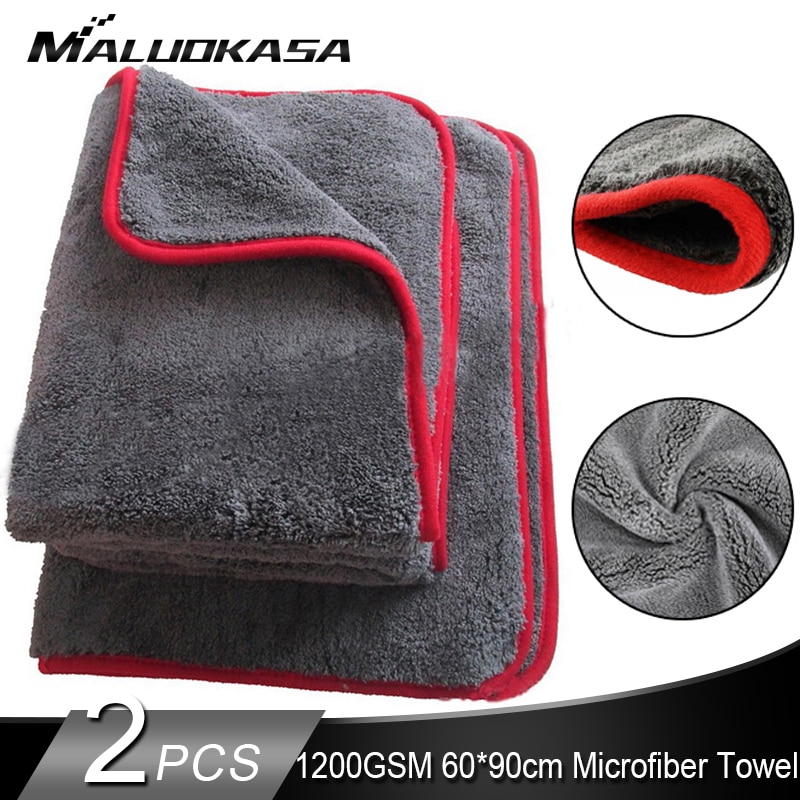 60*90 1200GSM Auto Einzelheiten Mikrofaser Handtuch Auto Reinigung Trocknen Tuch Dicken Auto Waschen Lappen für Autos Küche Auto pflege Tuch