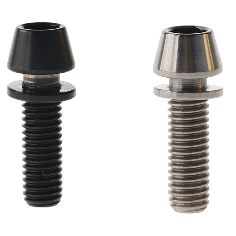 Titan Fahrrad Stengel Bolzen Mountainbike Ultraleicht Mountainbike Schrauben Verjüngt Schraube + Unterlegscheibe Dichtung-Schwarz