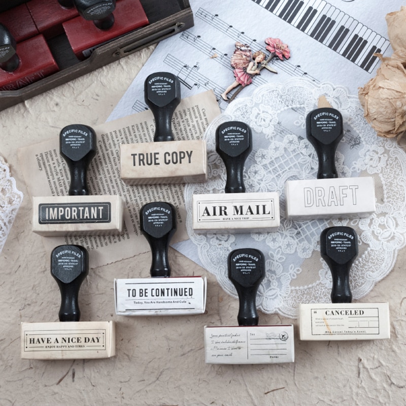 Jahrgang Holz griff Datei serie stempel DIY holz stempel für scrapbooking schreibwaren scrapbooking Standard stempel