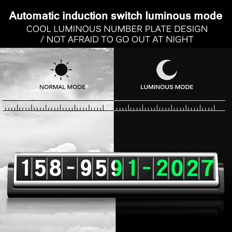 Auto Parkplatz Karte Leucht Telefon Anzahl Platte Aufkleber Temporäbetreffend Karte Platte Telefon Anzahl Karte Nachtlicht Stil