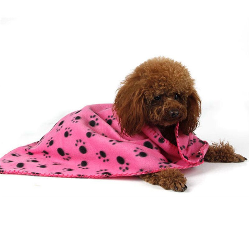 1 Stck Haustier Bett Matten Hund Decke Pfote drucken Für Kleine Welpen Baumwolle Warme Für Hund Bett Decken Katze Matten Pfote drucken Kätzchen Braun Weiß