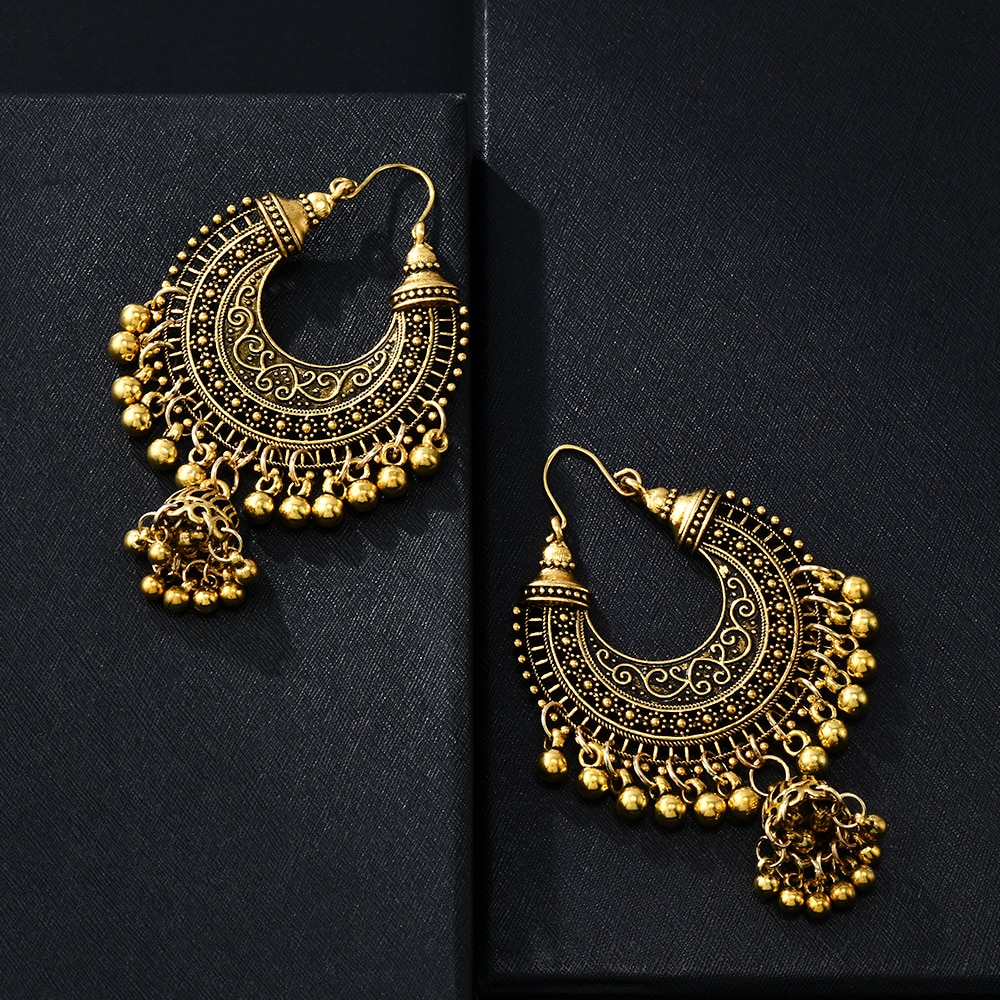 Gold Farbe Boho Jahrgang Ethnische Frauen Ohrringe Quaste Ohrringe Baumeln Ohrringe für Frauen Jwellery