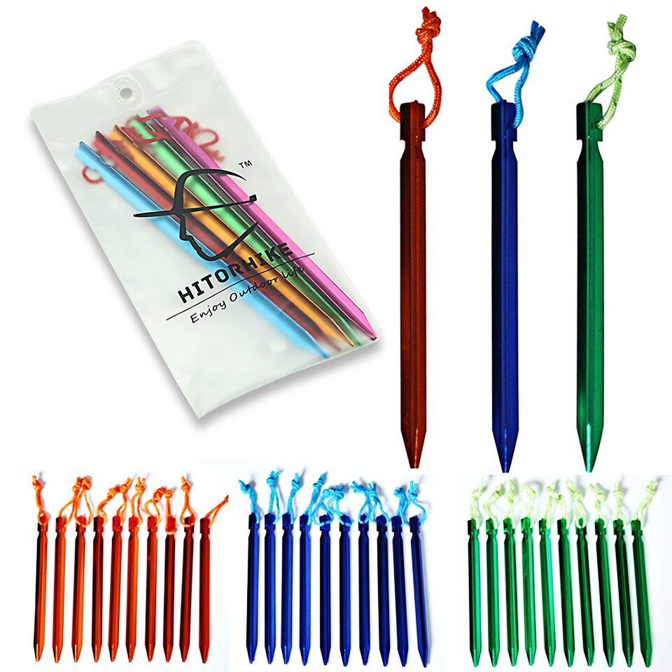 Hitorhike 6 stücke Heringe 23 cm Ultraleicht Aluminium Legierung Zelt Einatz mit Seil Ich bin Freien Zelt Nagel Anbindung Zelt Zubehör ausrügestochen