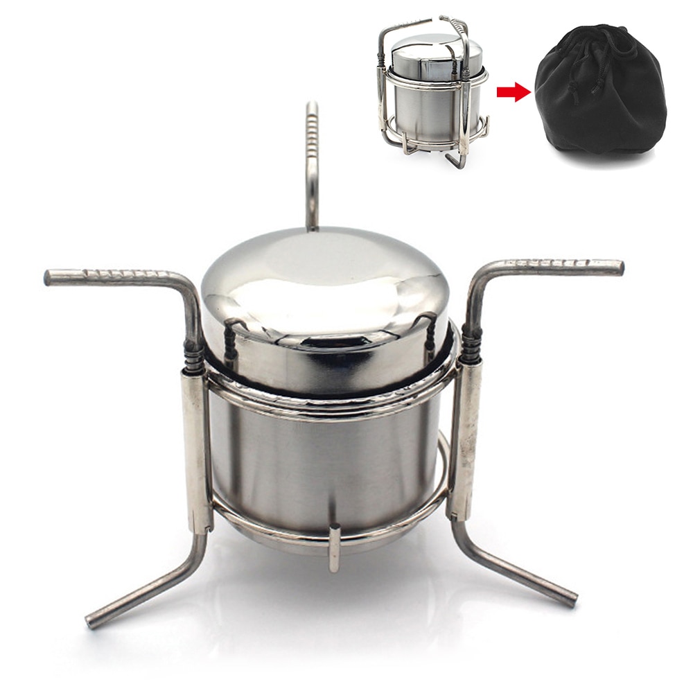 draussen Camping Gasherd Brenner Camping Alkohol Herde Edelstahl Klapp Utensil Geist Herde Alkohol Brenner Topf Schüssel