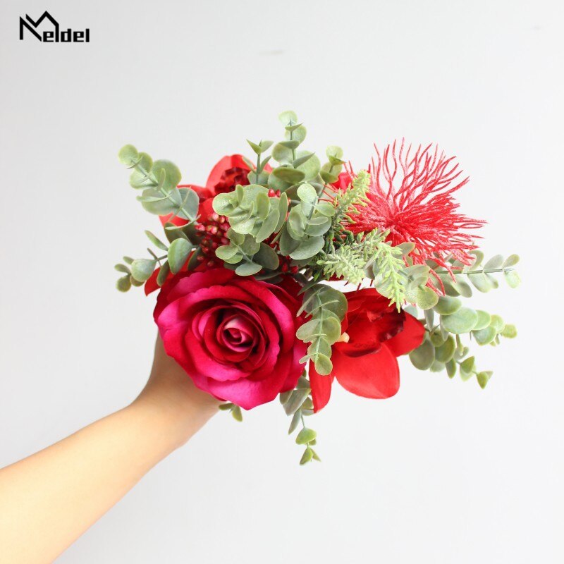 Meldel verrotten Seide Rose Blumen Künstliche Strauß DIY Dekor Blumen- Strauß für Hochzeit Anordnung Hause Esstisch Dekor Blume