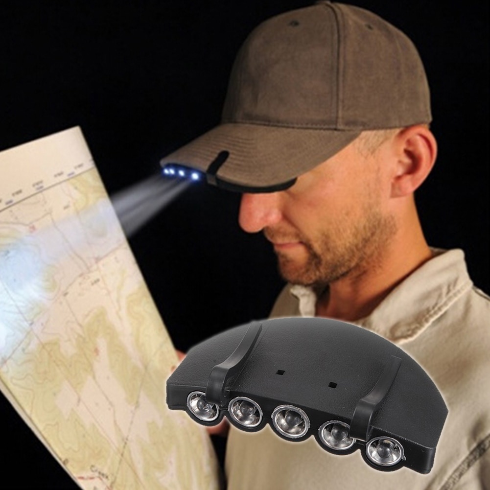 draussen Lampe 5LED Casquette Baseball Kappe Lampe Hütte Clip Licht Scheinwerfer Scheinwerfer Camping Angeln Wandern Werkzeuge