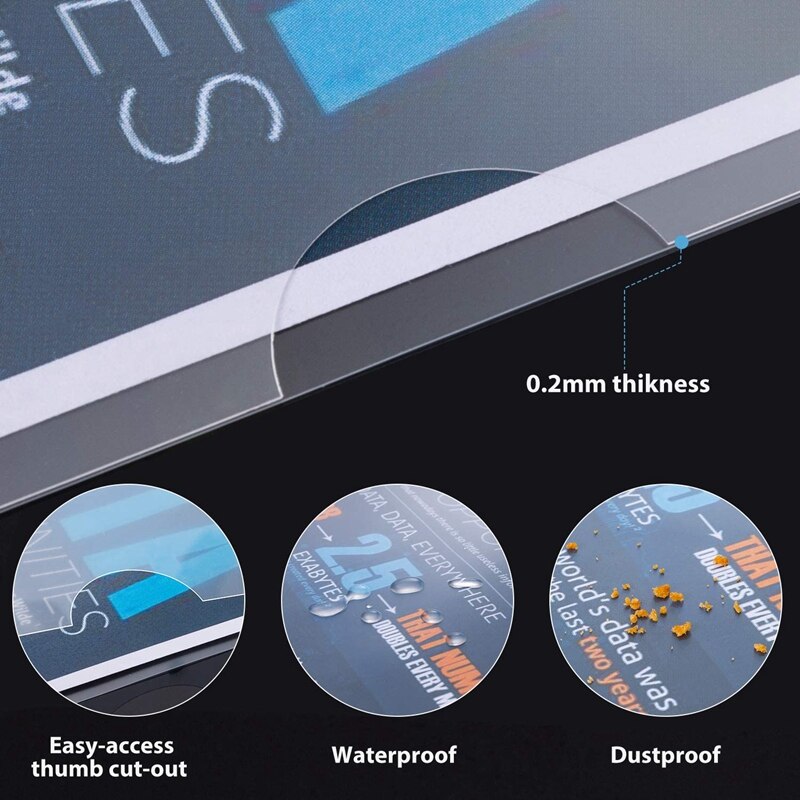 -48Stck Kunststoff Klar Dokument Ordner-L-Typ Ordner Kopie Sicher Projekt Taschen, A4/knapp Größe, transparente Farbe