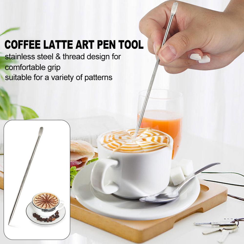 1Pc Barista Cappuccino Espresso Kaffee Dekorieren Latte Kunst Stift manipulieren Nadel Kreative Phantasie Kaffee-Stock Werkzeuge