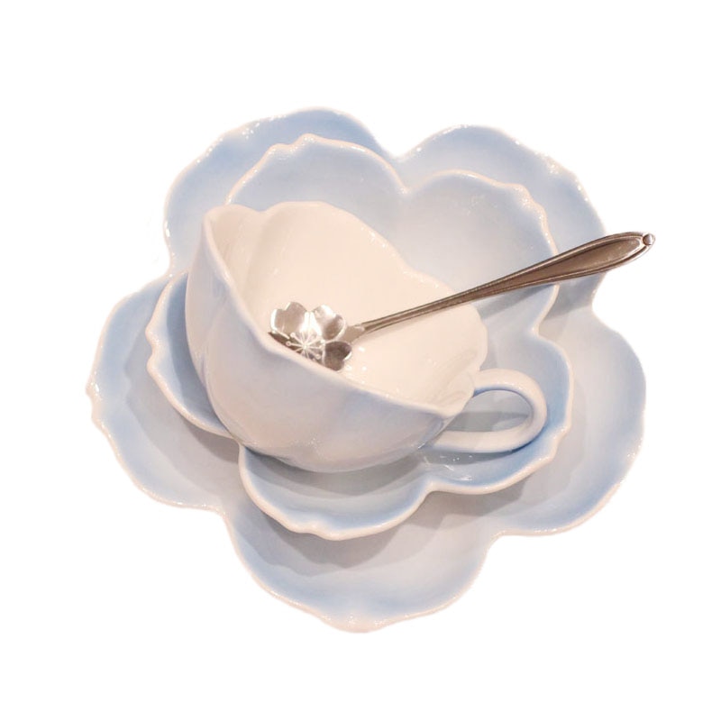 Britischen Tee Rosa Nette Kaffee Tasse Kirsche nordisch Stil Blume Keramik Tassen Kaffee Tasse Reise Untertasse Tazas De Ceramica Kaffee tassen