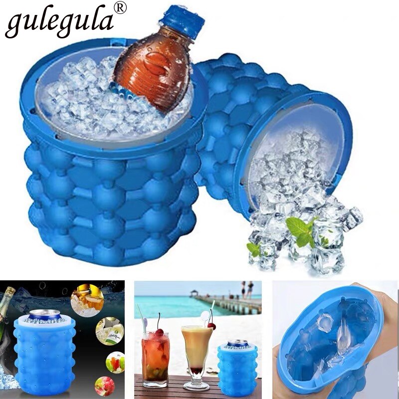 Silikon Eis Würfel Hersteller Tragbare Fass Wein Eis Kühler Bahre Schrank Platzsparende Küche Werkzeuge Trinken Whiskey Einfrieren
