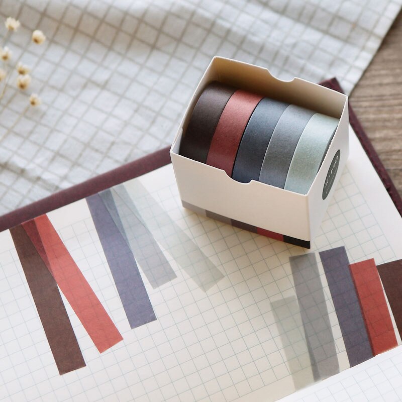 5 teile/los Reine Farbe Washi Band einstellen Koreanische Briefpapier Maskierung Washi Band Aufkleber Tagebuch Liefert Verwaschen Papier Washie