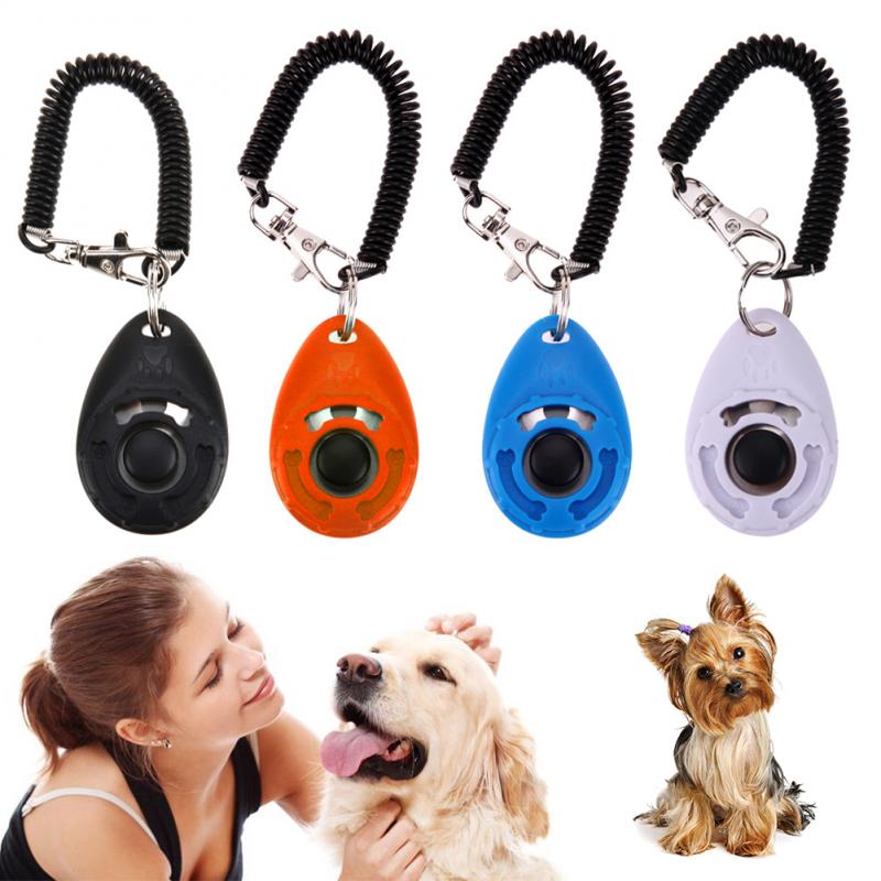 1pc Haustier Trainer Haustier Hund Ausbildung Hund Clicker Einstellbar Klang Schlüssel Kette Und Handgelenk Gurt Hündchen Zug Klicken Hund schulungen