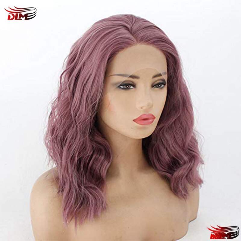 DLME Lockige Stil Rosa Perücke Glueless Synthetische Spitze Vorne Perücke 150% Dichte Natürliche Haaransatz Cosplay Perücken Lockige Spitze Perücken DragQueen