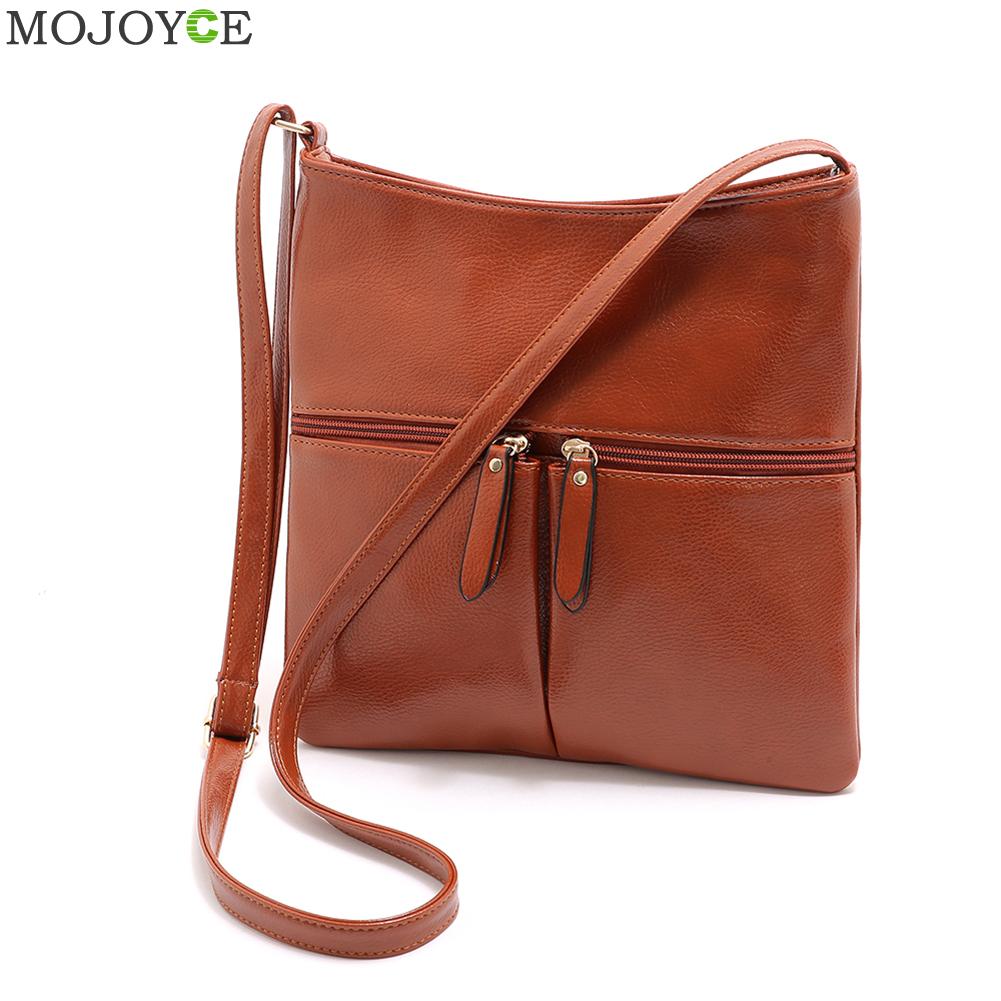 Frauen retro Crossbody Schulter Tasche Einfarbig PU Leder Bote Große Kapazität Weibliche Täglichen Reise Handtaschen