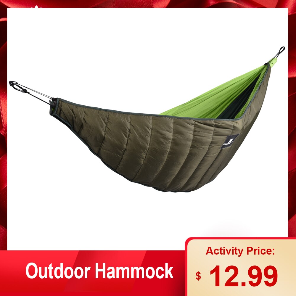 draussen Hängematte Schlafsack Ultraleicht Camping Hängematte Underquilt Tragbare Winter Warme Unter Decke Decke Baumwolle Faul Tasche