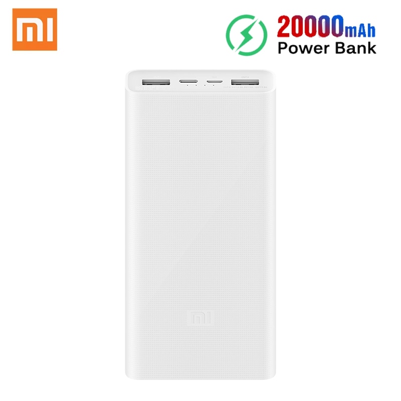 Xiao mi Original mi Energie Bank 3 2C 20000mAh USB-C 18W Zwei-Weg Schnelle Ladung QC 3,0 Dual USB Typ-C Tragbare Ladegerät Energie