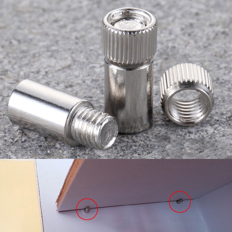 Myhomera 6 Stck M8 Regal Unterstützung Solide Stift Zucht Heringe murmeln Schraube setzt Bücherregal Separator Metall Schrank Schrank Regal Halfter