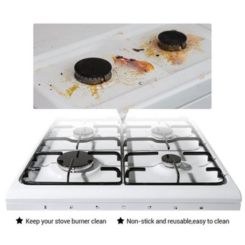 12Stck Hohe Temperatur Besteändig Teflon Herde Pads, Gasherd Spitzen, Waschbar, öl Beweis Herde Pad Reinigung Pads