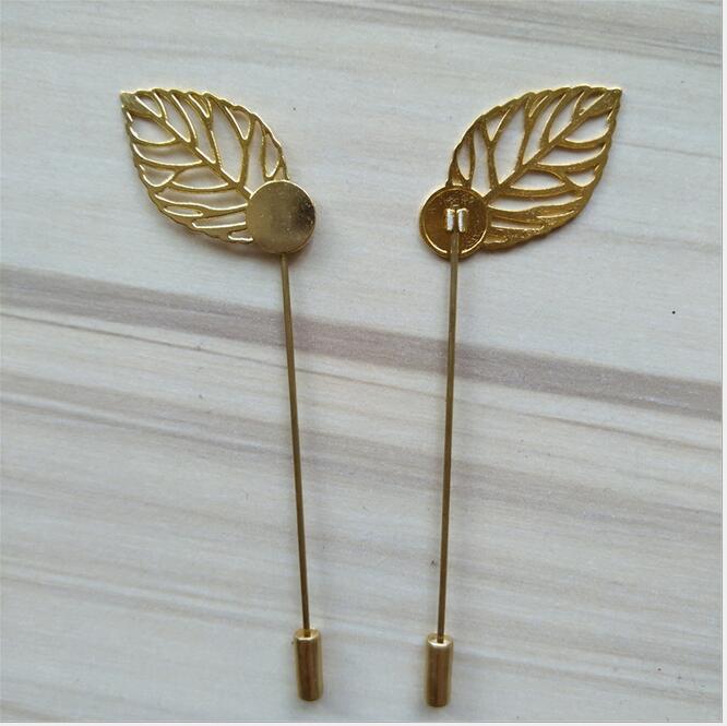 50 stücke Gold überzogen Kupfer Hütte Broschen Stifte Stock brosche revers Stift Basis für frauen männer Diy Schmuck Erkenntnisse schmuck
