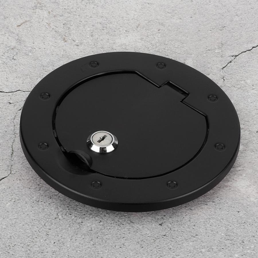 Aluminium Legierung Treibstoff Panzer Deckel Abdeckung mit Schloss Auto Zubehör passen für Jeep Wrangler JK 2007 Schwarz Auto Styling Kraftstoff Panzer Teil
