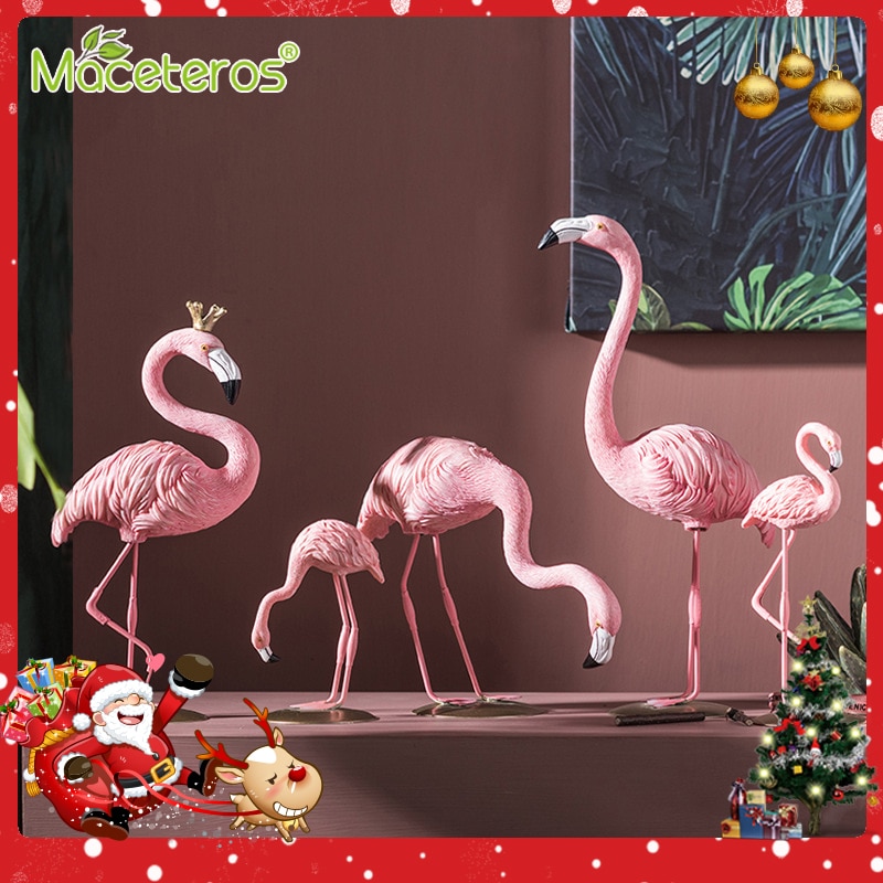 nordisch Rosa Flamingo Skulptur Dekoration Synthetische Harz Handwerk Dekoration Dekoration Garten Wohnzimmer Dekoration Lieferungen