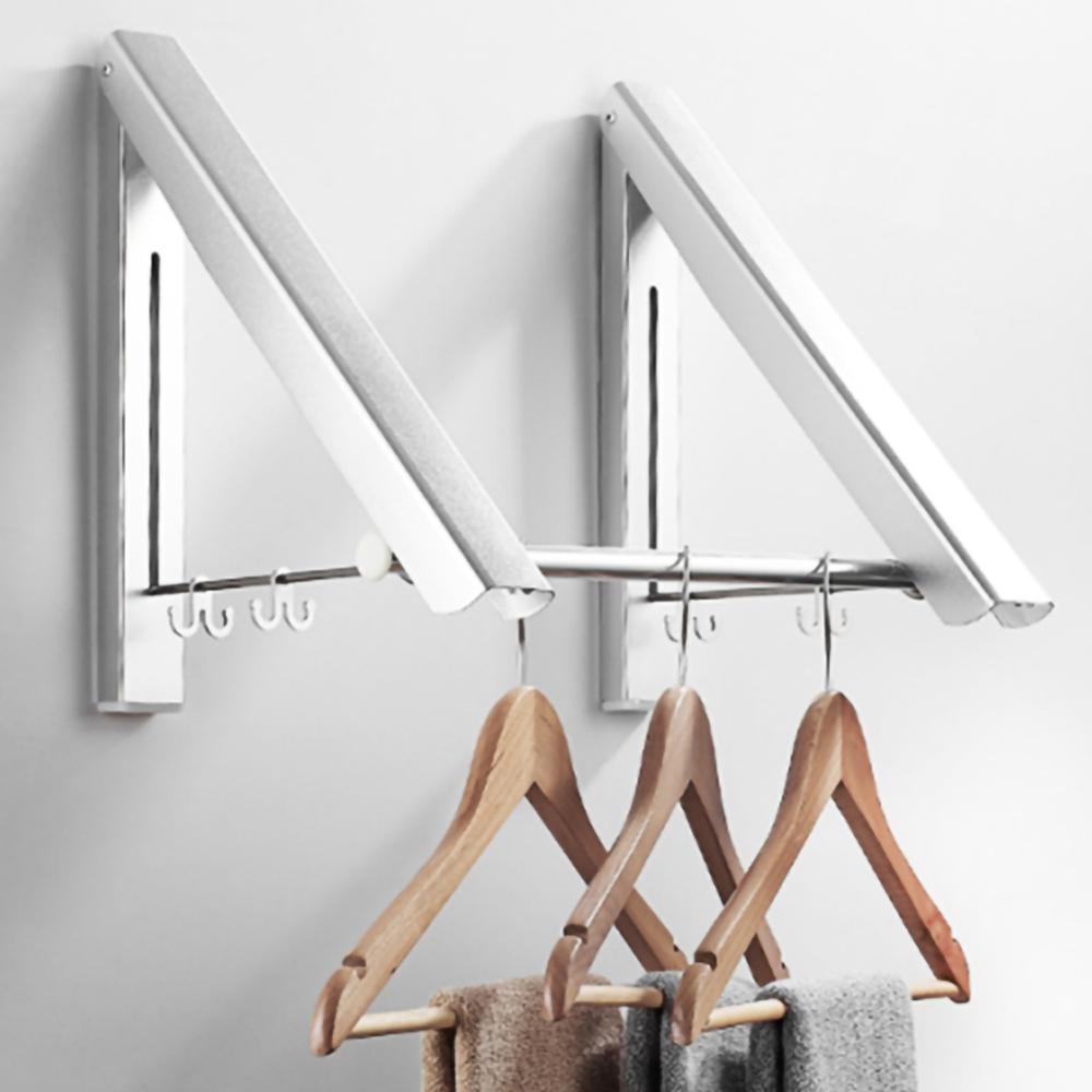 Balkon Raum Aluminium Unterstützung kleiderbüGel für Kleidung Trocknen Gestell Multifunktions Schlecht Unsichtbaren Teleskop Kleidung Gestell trocknen