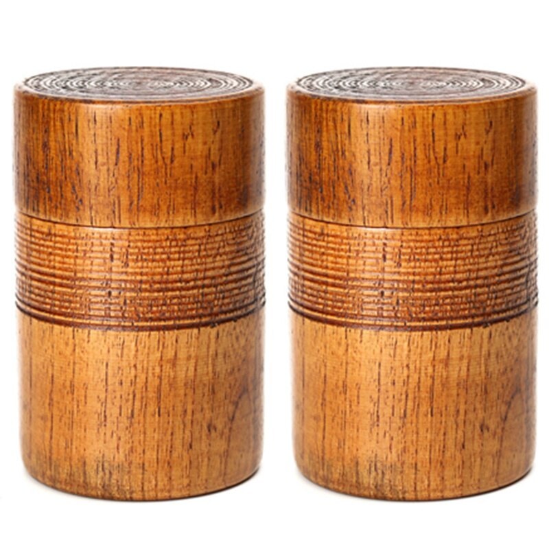 Holz Tee Topf Handgemachte Kung Fu Tee-einstellen Tragbare Reise Tee Lagerung Süssigkeit murmeln Kaffee Bohne Pulver verpackt Versiegelt Können 2 Pack
