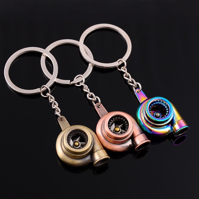 Schlüssel Kette Auto Klang Turbo Auto Schlüssel Kette Gleitlager Spinnen Auto Teil Modell Turbine Turbo Ladegerät Ring Schlüssel Turbo schlüssel Ring