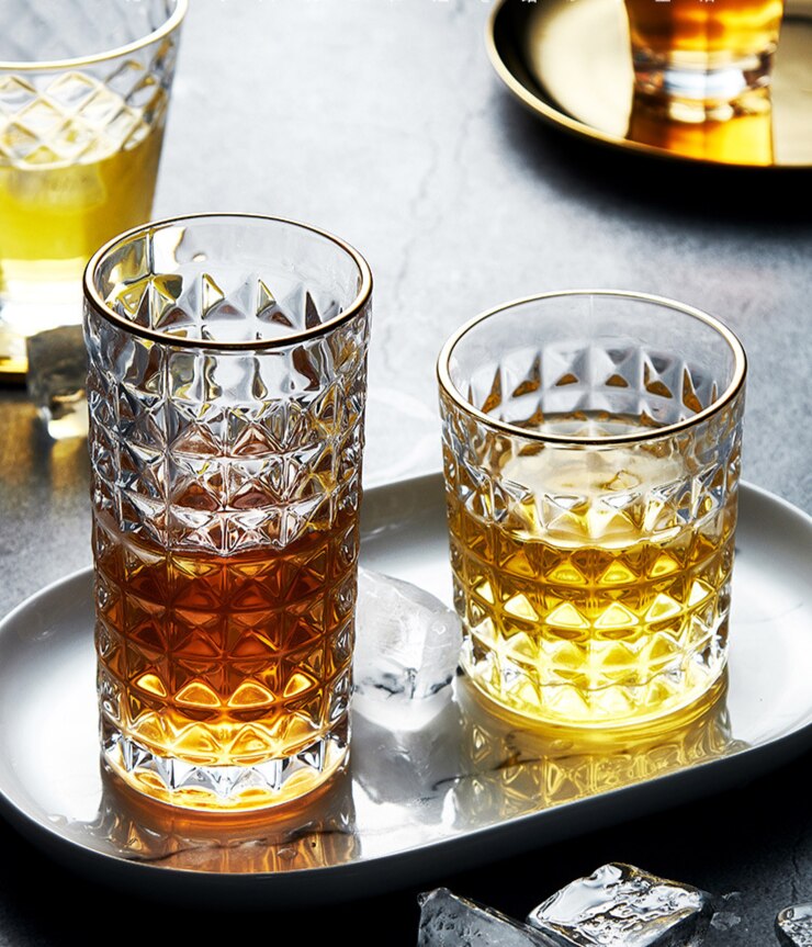 Gemalt Phnom Penh Glas Tasse Verdicken Geprägte Whiskey Glas transparent Wein Glas Haushalt Wasser Tasse