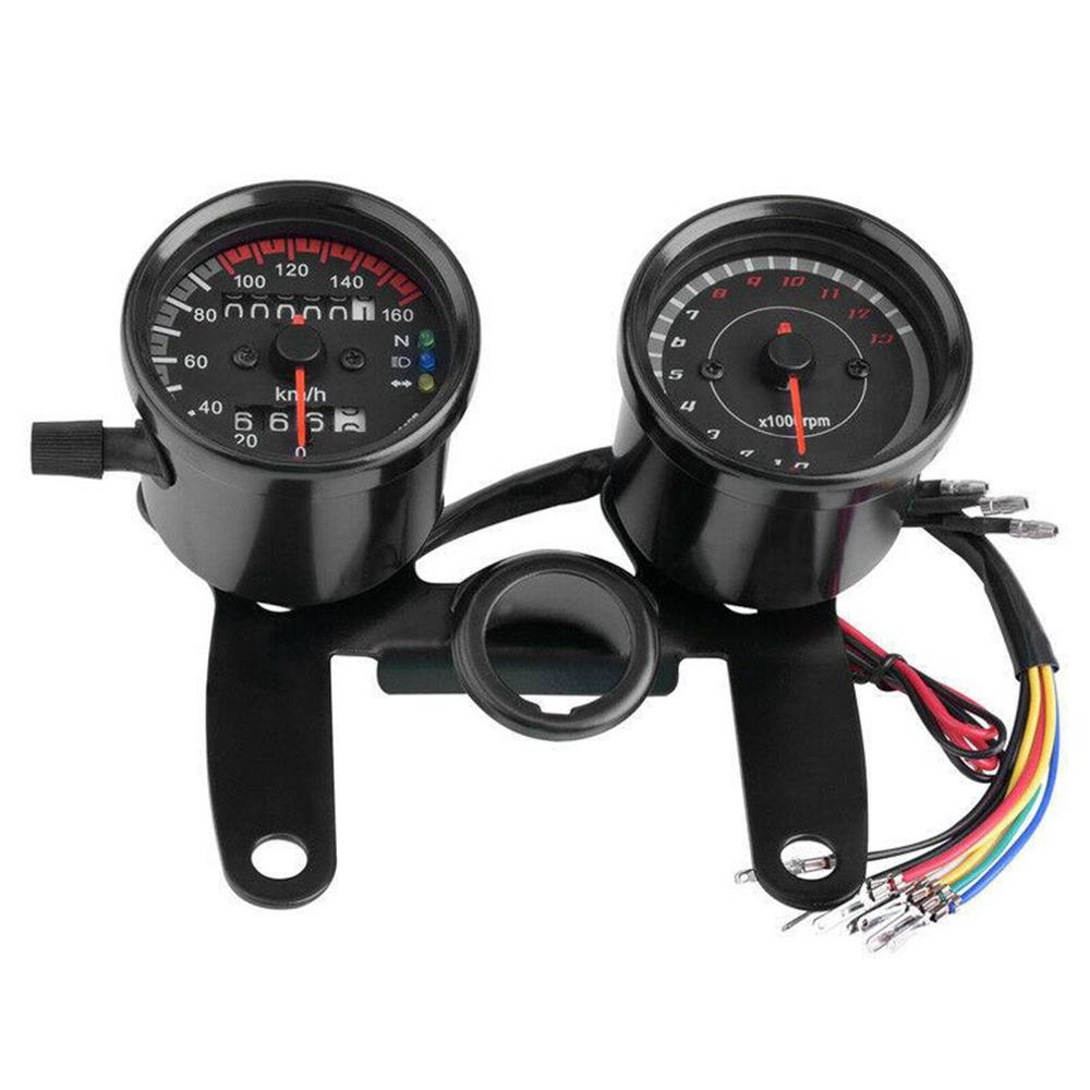 Cafe Rennfahrer Motorrad Kilometerzähler Speedmeter Tachometer LED Geschwindigkeit Meter Motorrad Kilometerzähler Tachometer