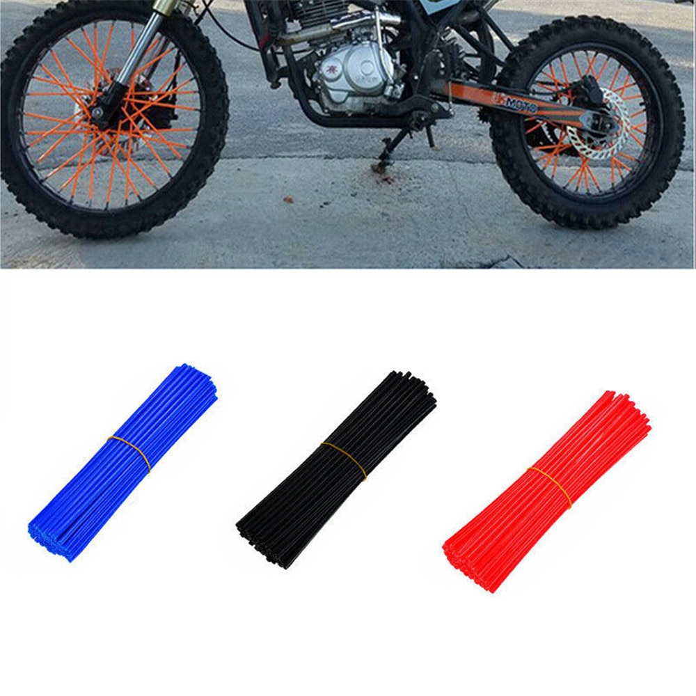 72Stck Motorrad Fahrrad Rad Speichen Tücher Felgen Haut Schutzhülle Dekor Fahrrad Sprach Häute Abdeckungen Fahrrad wickelt Schutz Bausatz