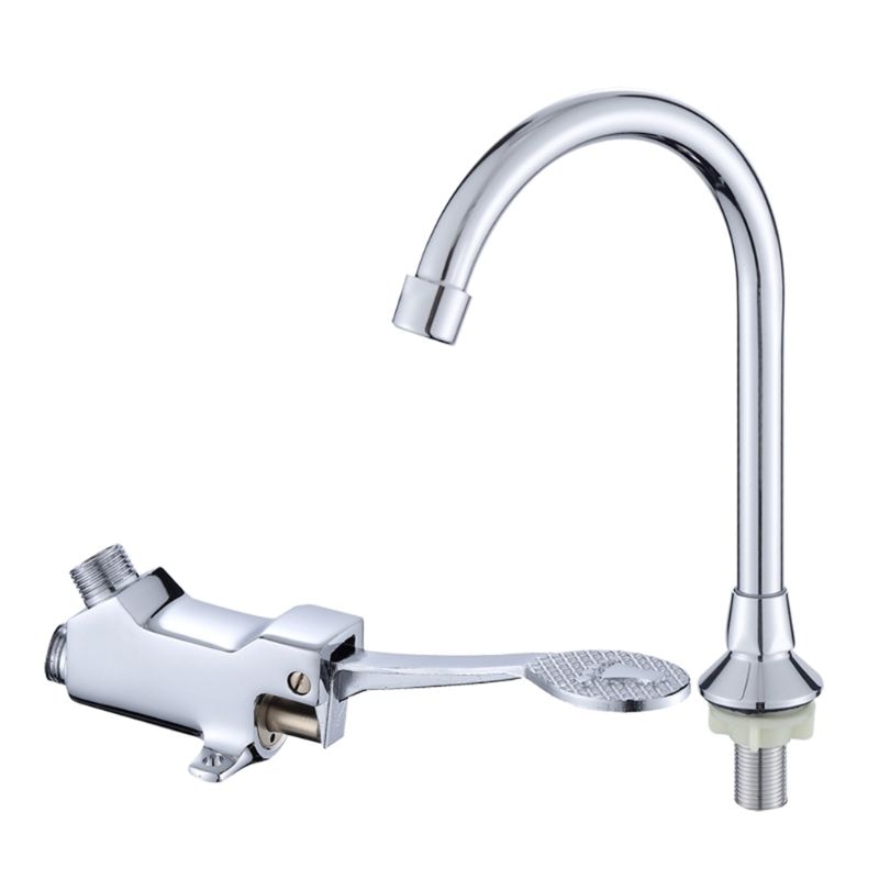 Fuß Pedal Regelventil Wasserhahn Küche Waschbecken Wasserhahn Vertikale Becken Schalter Wasserhahn Einzigen Kaltem Leitungs