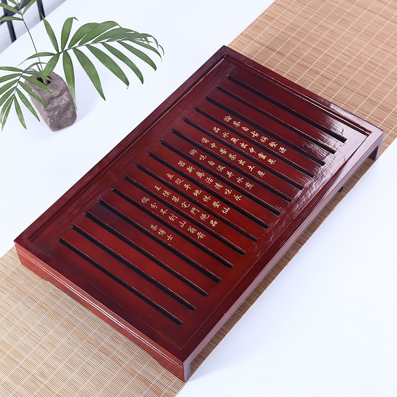 , Kung Fu Tee-einstellen Tee zubehör Natürliche Holz Tee Tablett kulturellen Traditionellen Bambus Puer Tee Tablett