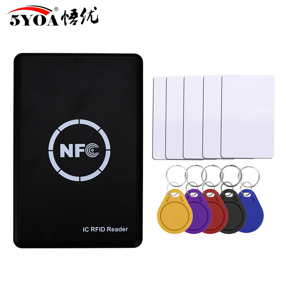 NFC Clever Karte Leser Schriftsteller RFID Kopierer Duplikator 13,56 MHz USB Programmierer Schlüssel anhänger Karte IC UID S50 MF ISO14443A Schild