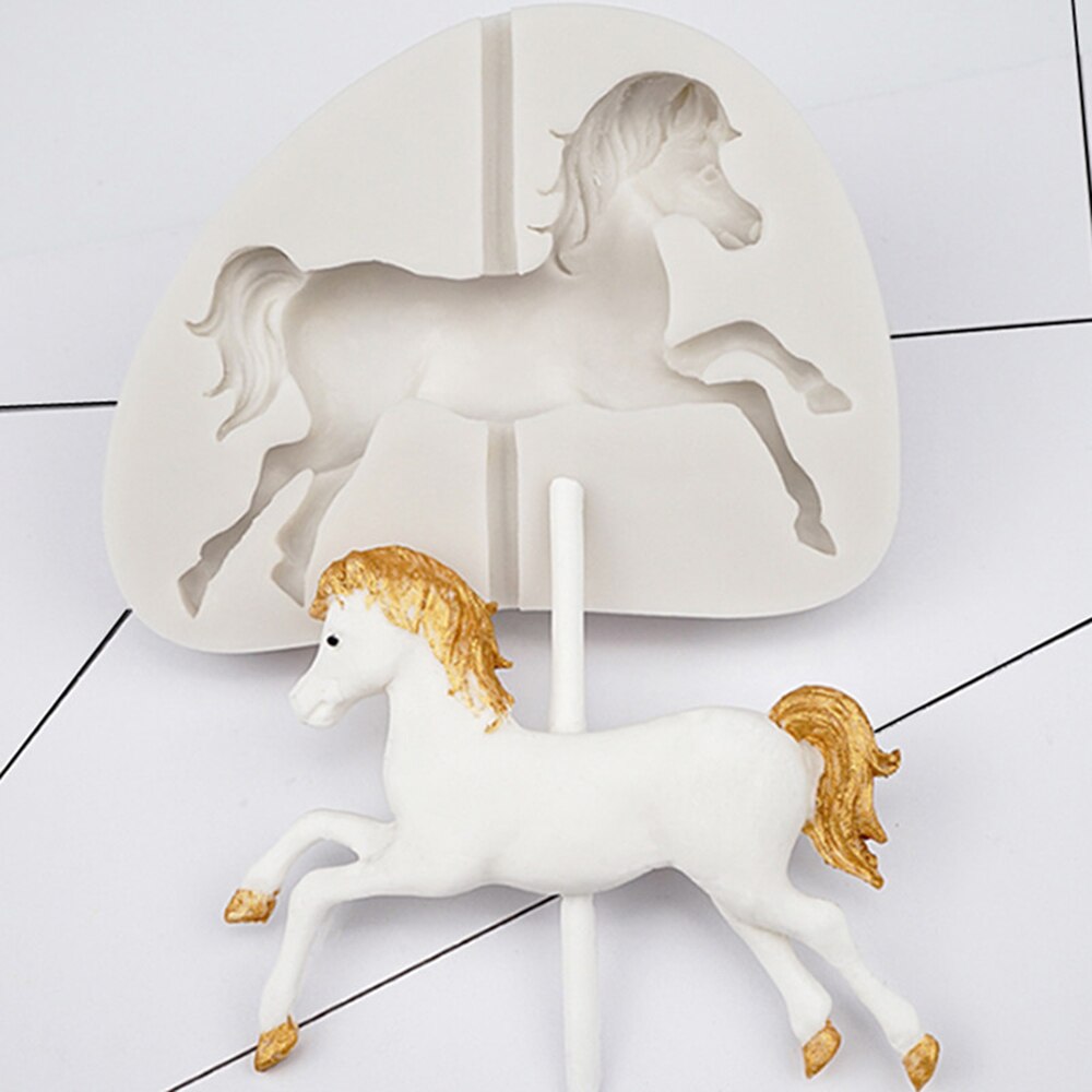 Karussell Pferd bilden Kunststoff Kuchen bilden Backformen 3D Silikon bilden Für Schokolade Tonne Fondant Kuchen Werkzeuge Dekorieren