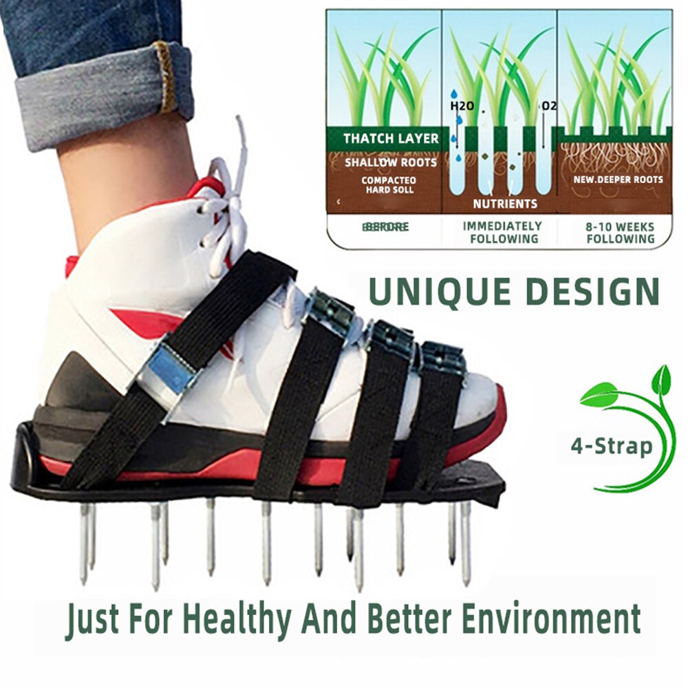 Gras Versetzt Gartenarbeit gehen Revitalisierende Rasen belüfter Nagel Grubber Hof Garten Werkzeug Sandalen Schuhe Nagel Schuhe Werkzeug