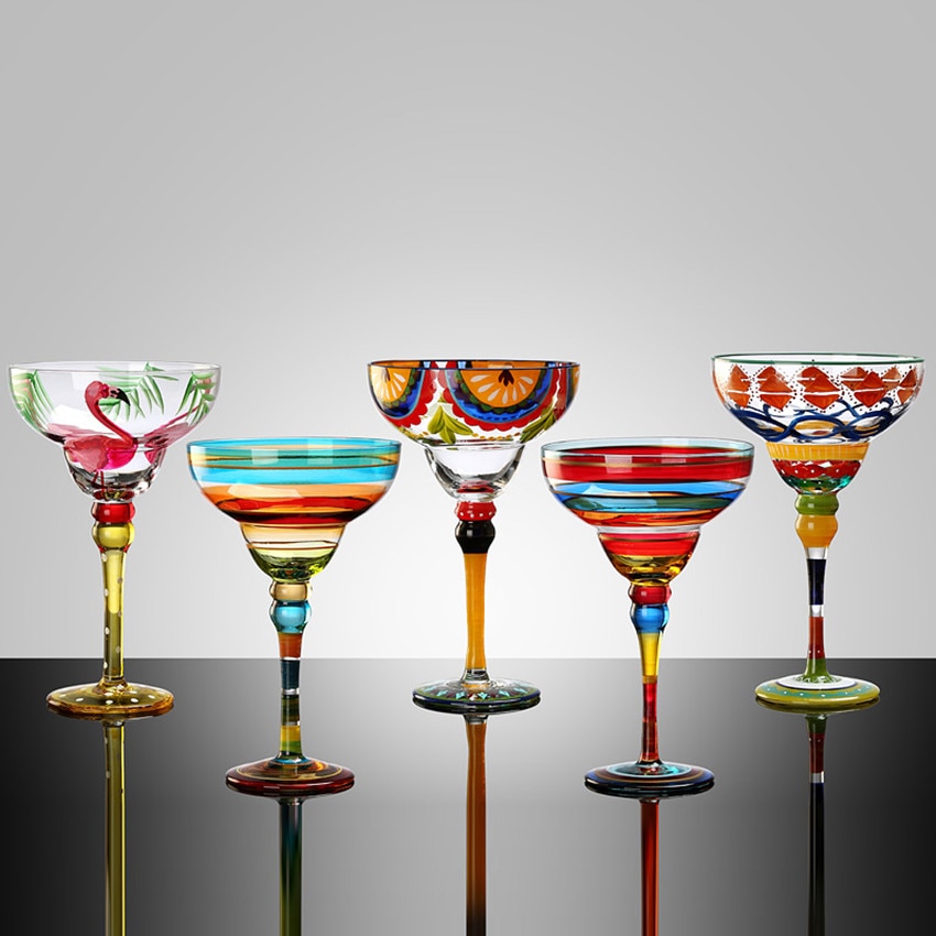 Handgemachte Bunte Cocktail Tasse Europa Becher Tasse Champagner Tasse Kreative Wein Gläser Bar Party Hause Getränk Hochzeit